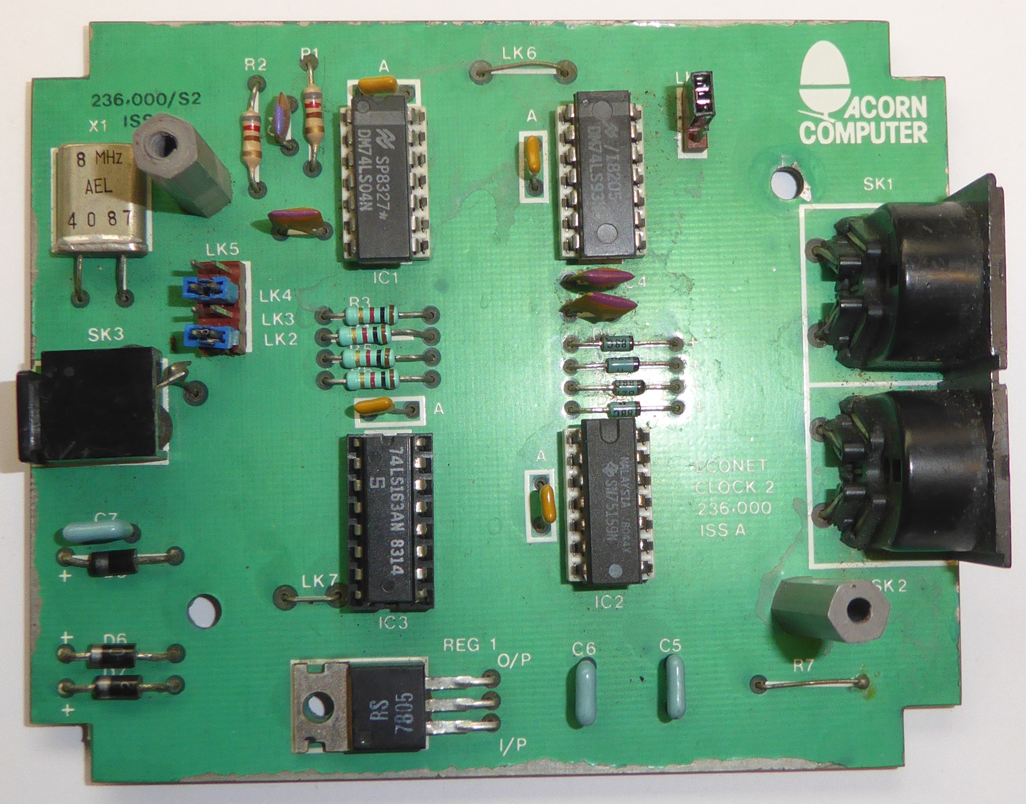 Acorn Econet Clock Type 2 0236.000 Issue A PCB Comp Side